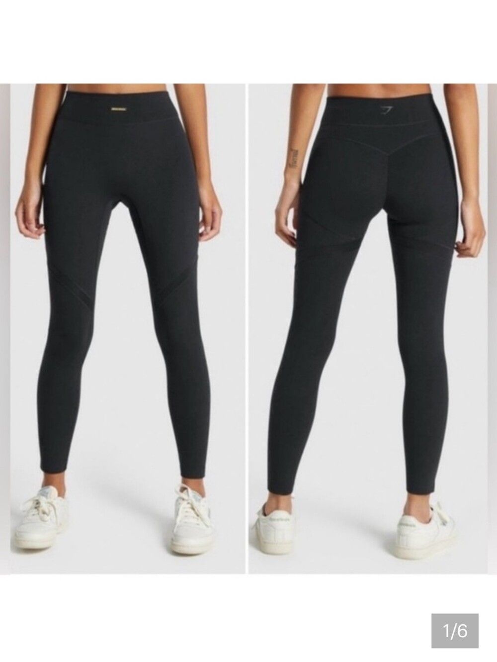 Gymshark X Whitney Simmons Black High-Waist Butt Scrunch Mesh Leggings Size S
